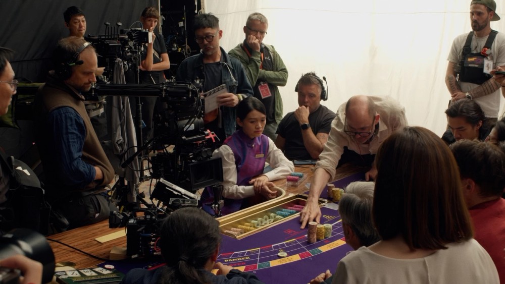 Edward Berger directs actors for a close up shot