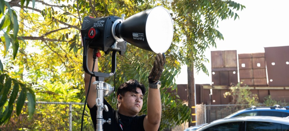Aputure STORM 1200x on set